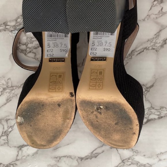 Topshop Platforms Sandals Size 38 Black - Picture 6 of 6